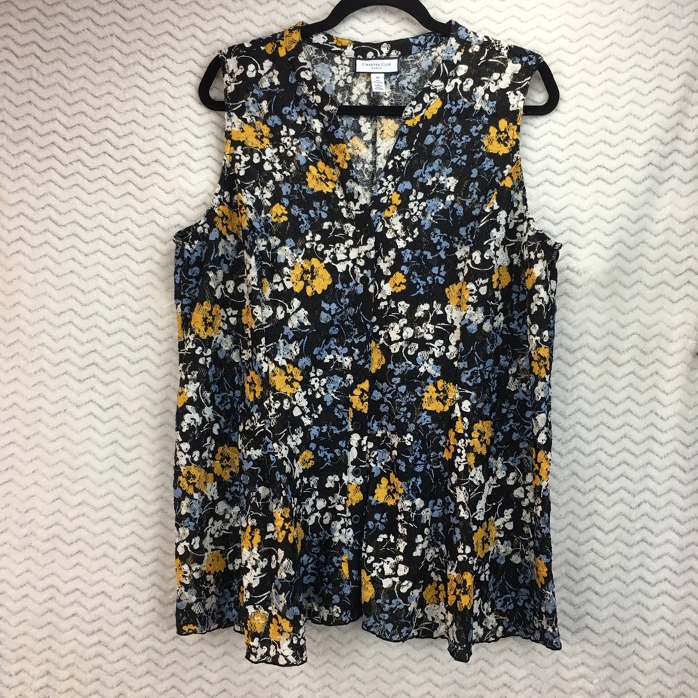 Charter club semi-transparent, lacy pattern top